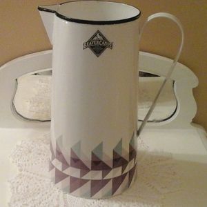 Beaver Canoe Enamel Pitcher